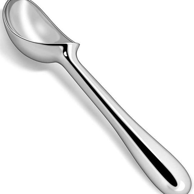 AOWOTO Alloy Stainless Steel Ice Cream Scoop - Ergonomic for Hard Ice Cream - Dishwasher Safe Ice Cream Spade