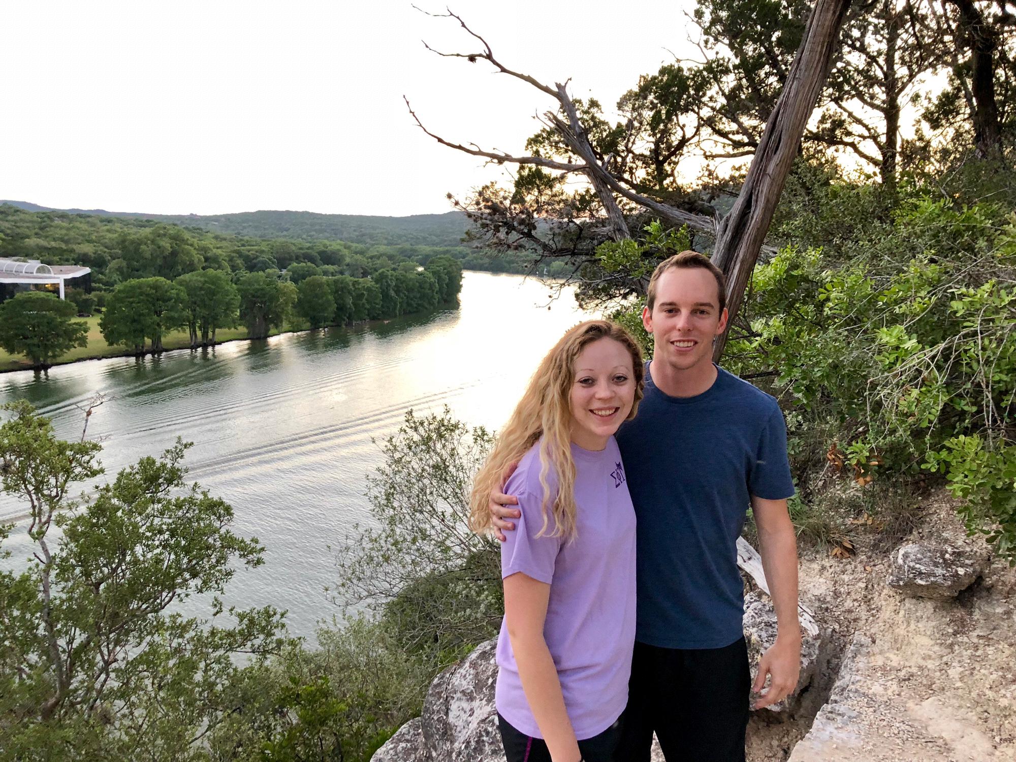Our first picture ever taken together... where Jeffrey later proposed!