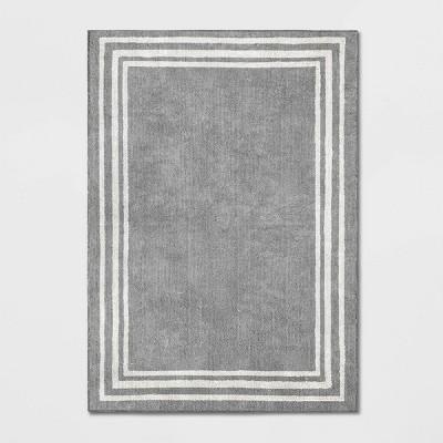 5'X7' Tetra Boarder Rug Gray - Threshold&#8482;