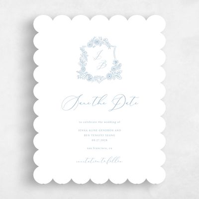 Scalloped Wedding Save the Date - Lilah Portrait