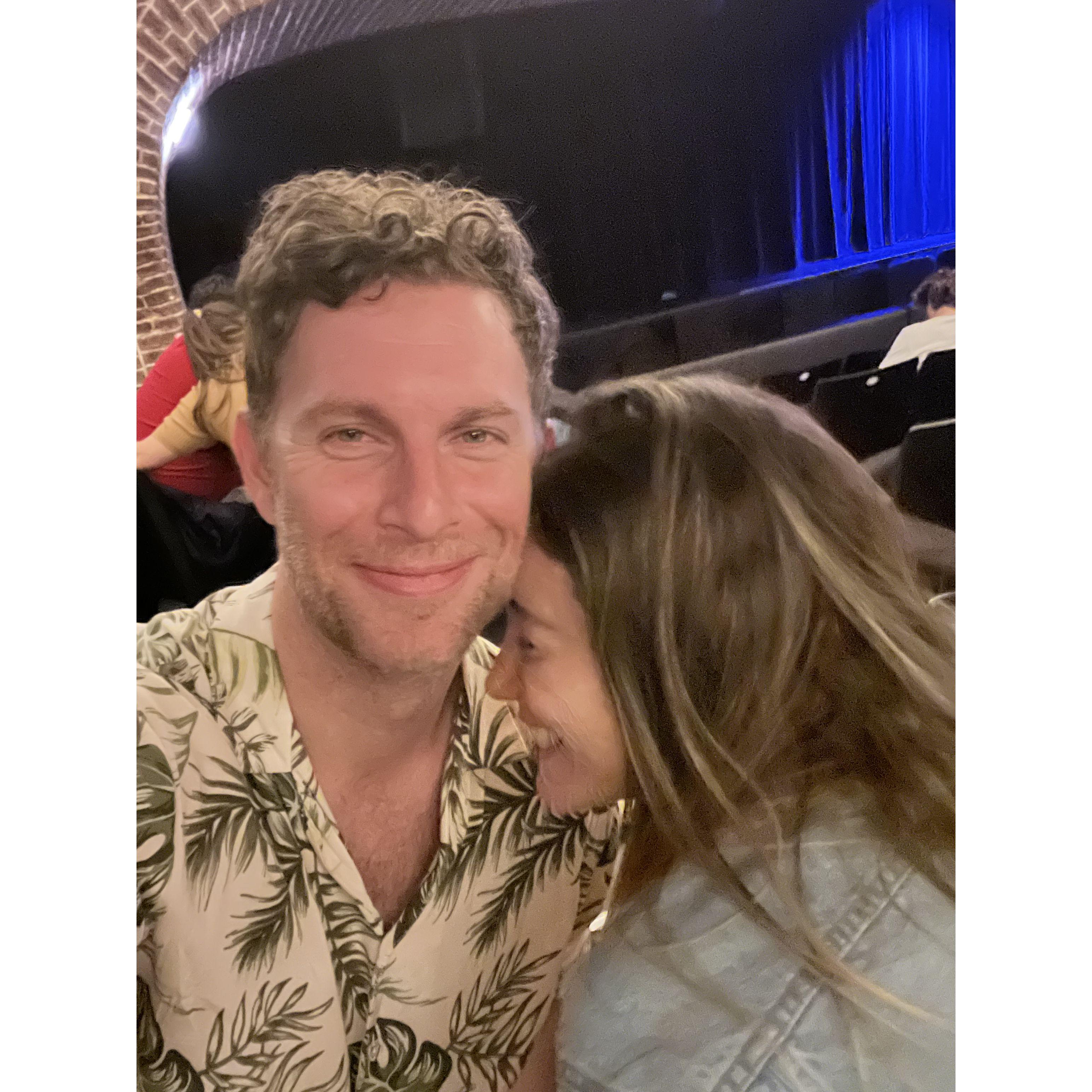 A special night out at a tango show in San Telmo. Sean makes Puli laugh, it's documented!