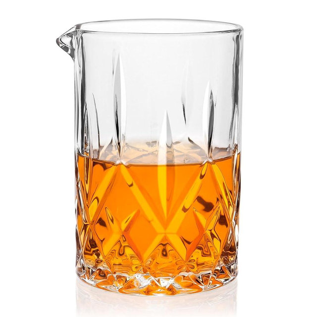 Cambareign Cocktail Mixing Glass, 18.5oz Crystal Mixing Glass, Thick Bottom Bar Stiring Glasses, Bartender Mixing Jug for Manhattan, Martini, Whiskey