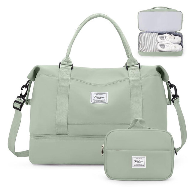 Weekender Bags for Women,Personal Item Travel Bag with Shoes Compartment,Overnight Travel Duffel Bag with Toiletry Bag