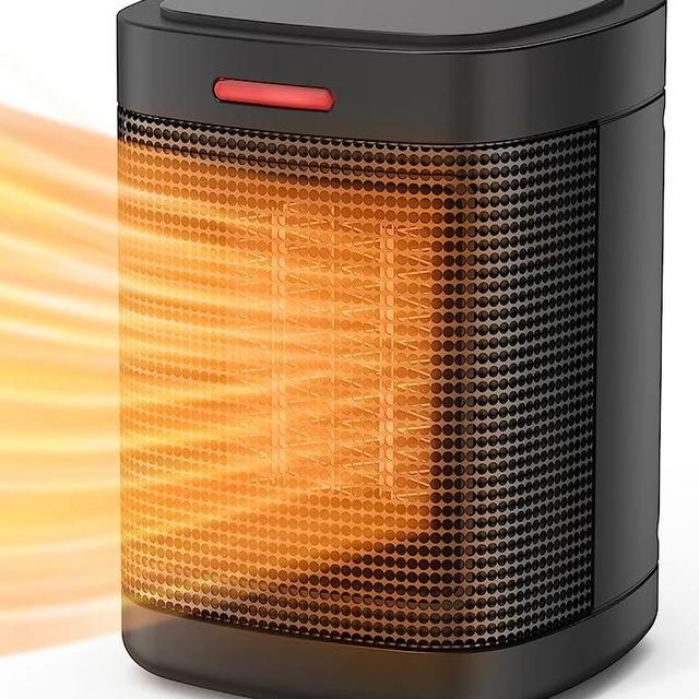 Space Heater, 500W Small Space Heater for Indoor Use, Ceramic Personal Heater with Overheating & Tip-Over Protection, Mini Quiet Desk Heater for Home Office Bedroom