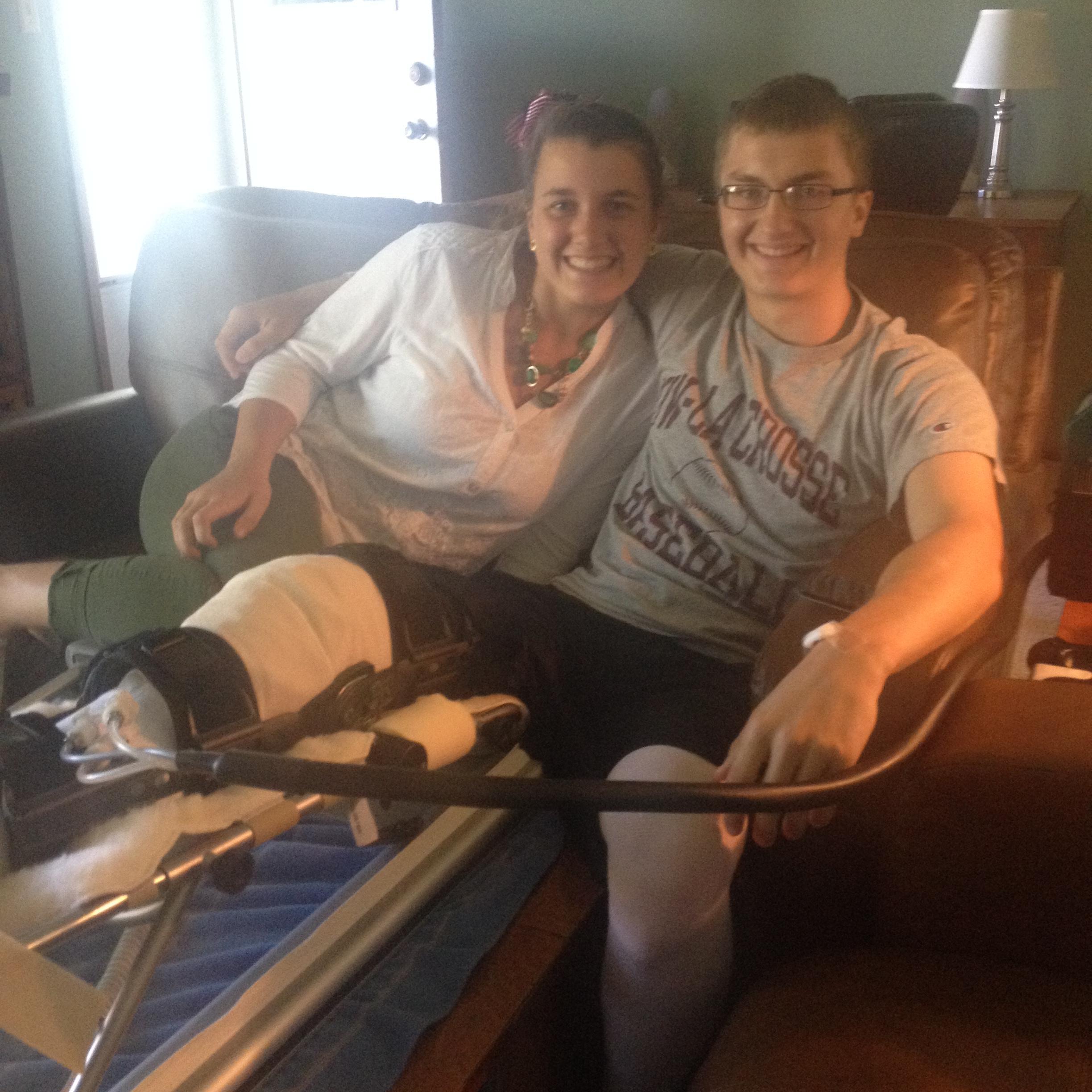 After Kev's first ACL surgery!
