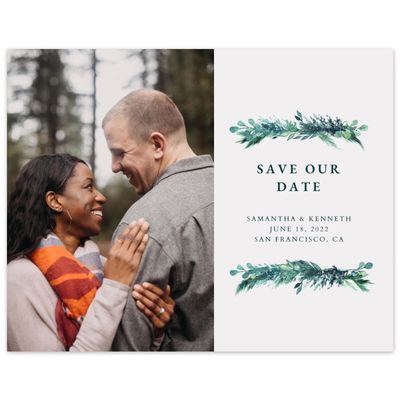 Grey Winter Wedding Digital Save the Date - Oxley Portrait