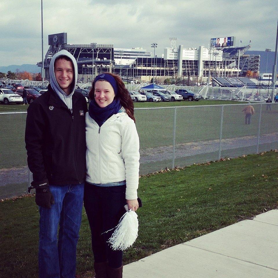 11.15.14 Brett is a Penn State graduate and an avid PSU football fan. This photo is from the first game he ever took Liz to!