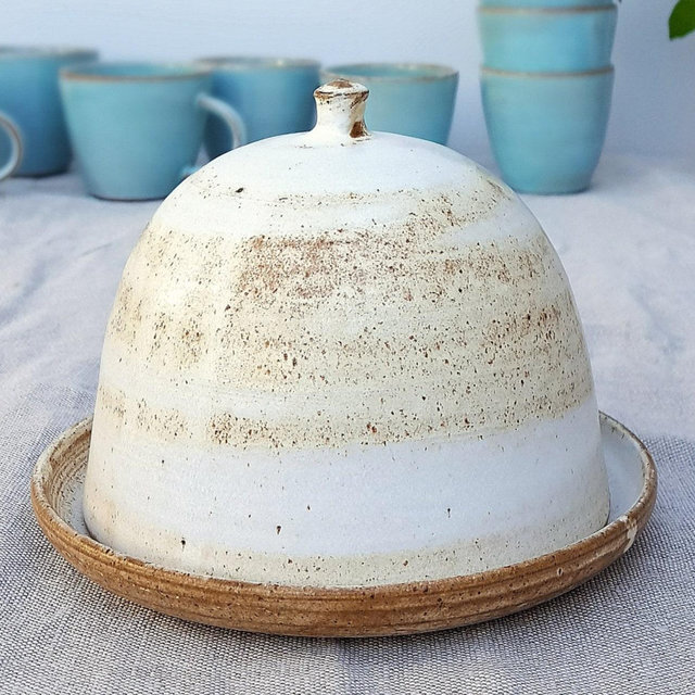 Ceramic Butter Dish, Pottery Butter Dish, Rustic Butter Keeper, Butter Crock with Lid, Lidded Butter Dish, Butter Serving Platter, Handmade