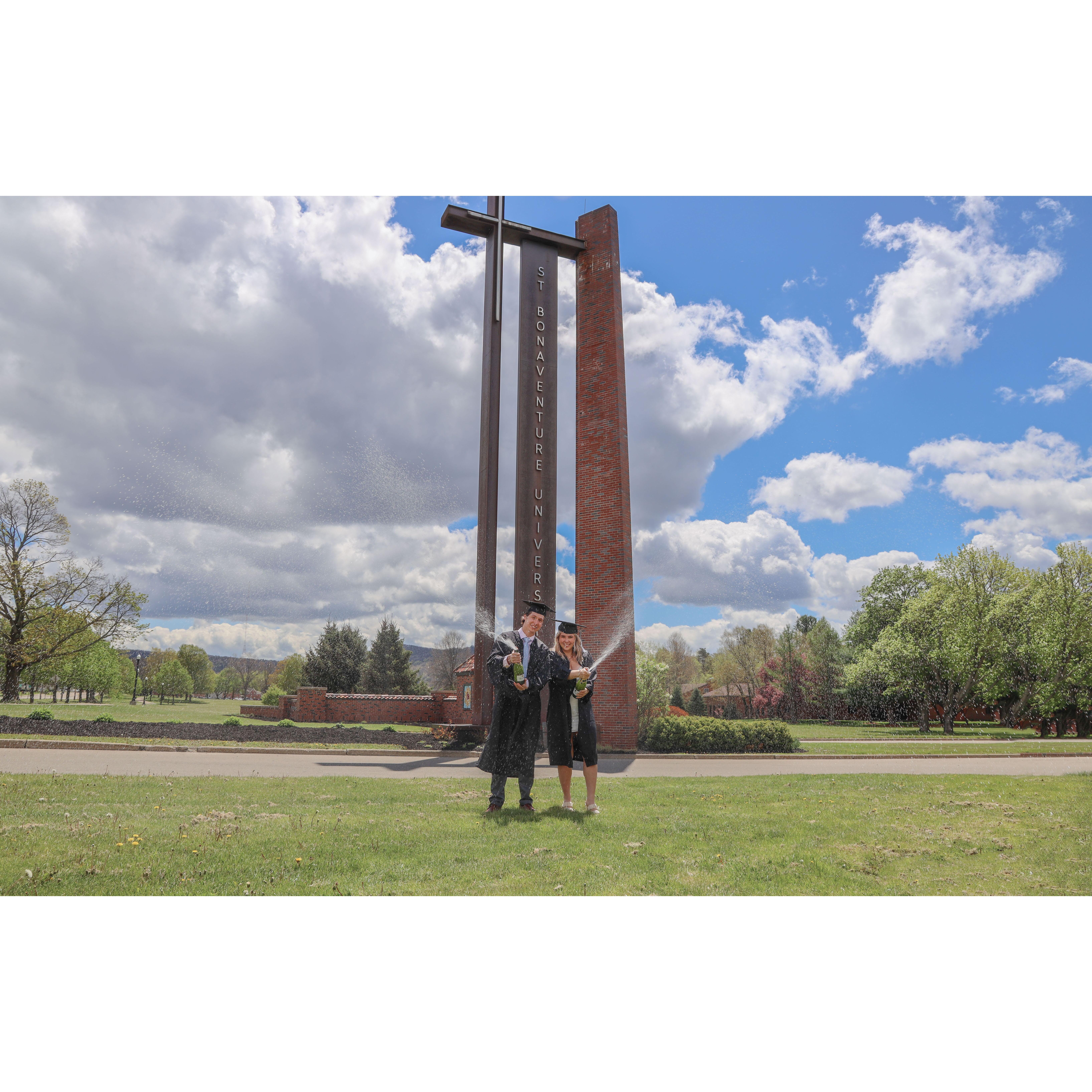 Hannah's undergraduate and Jake's master's graduation from St. Bonaventure