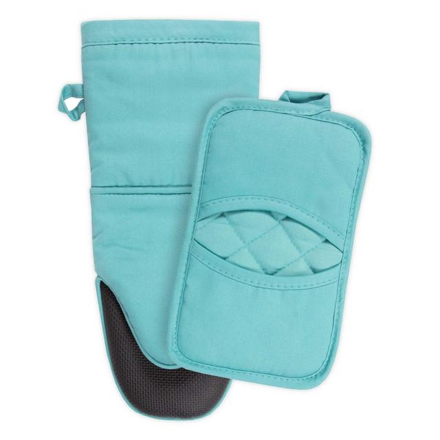 KitchenSmart® Colors Oven Mitt and Pot Holder Set in Teal