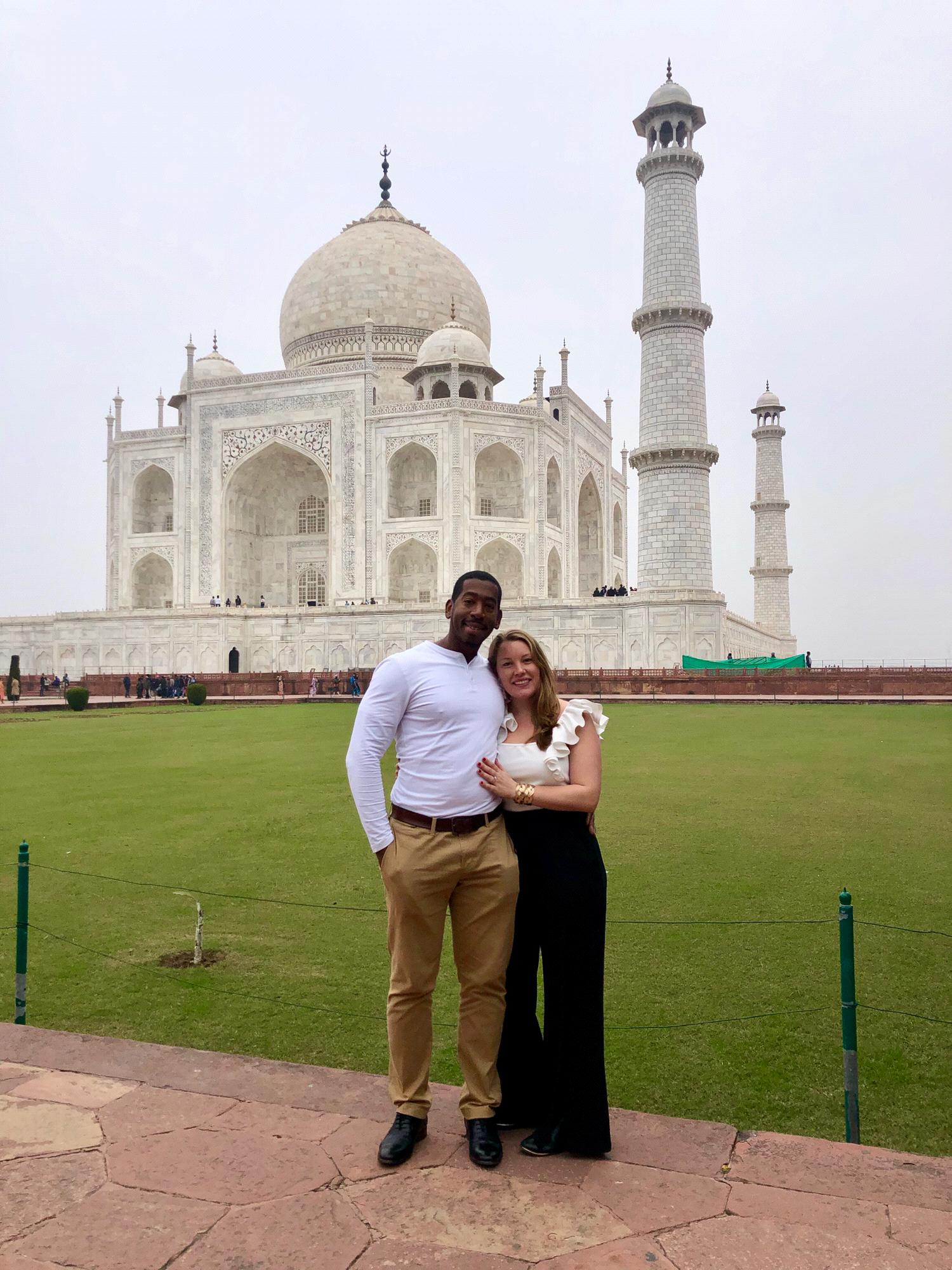 Posing at the Taj Mahal, Agra India