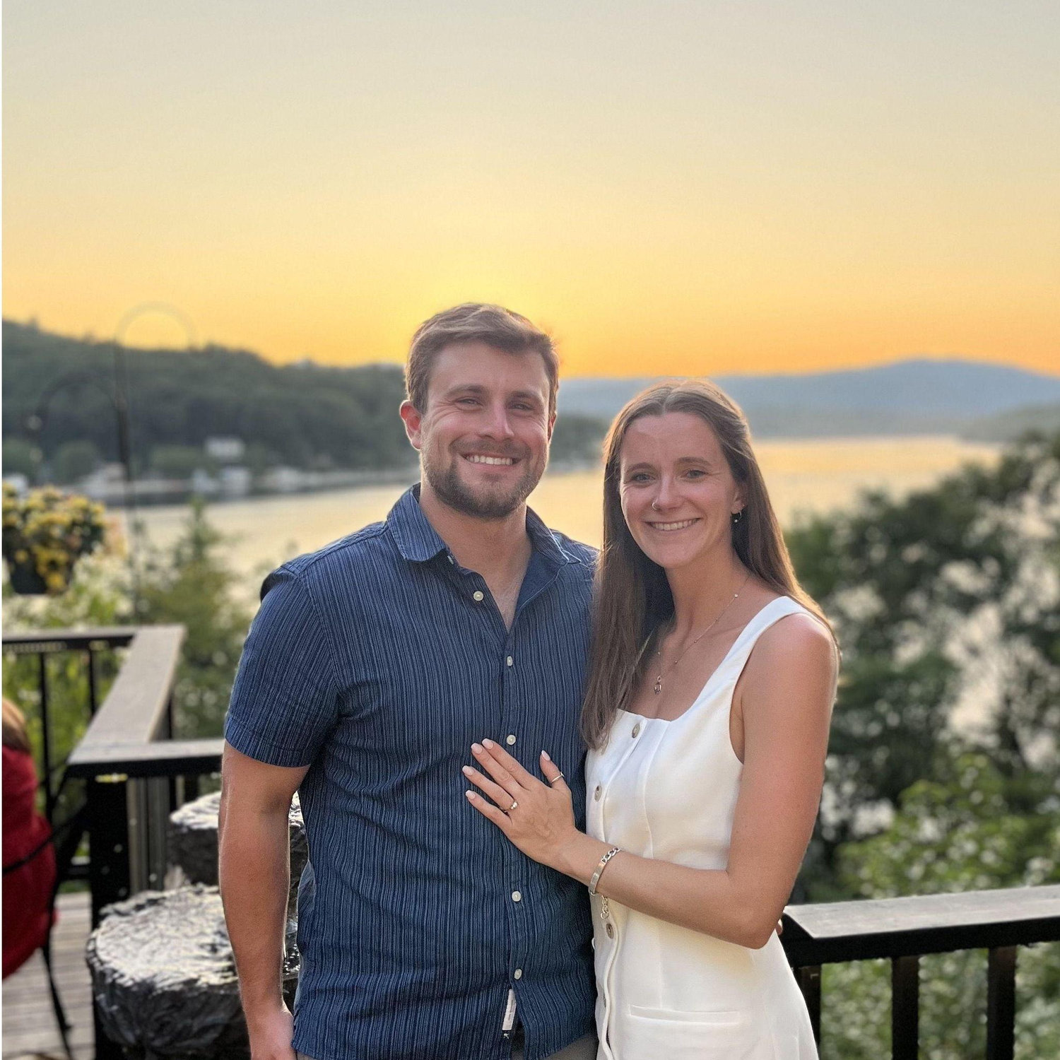 The day he asked! We enjoyed a lovely sunset dinner overlooking Newfound Lake to celebrate.