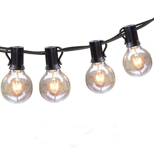 Lalapao Globle String Lights 100Ft G40 Commercial Decor Outdoor Patio Lights UL Listed Handling Lights with 110 Clear Bulbs Waterproof for Indoor Cafe Porch Bistro Garden Backyard Holiday Party Decor