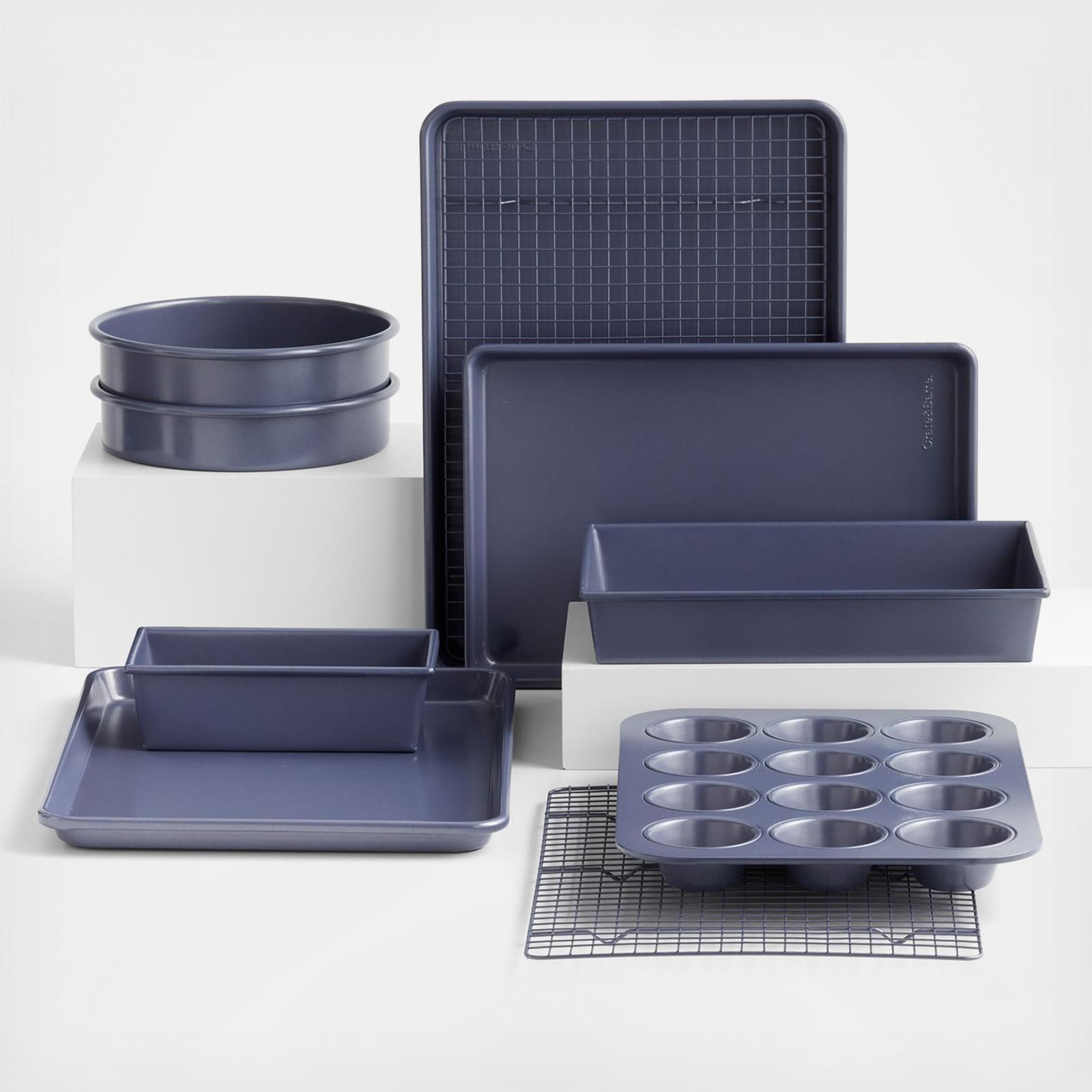 Crate & Barrel Slate Blue 6-Cup Jumbo Muffin Pan + Reviews