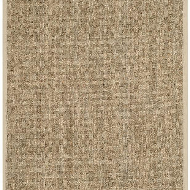 SAFAVIEH Natural Fiber Collection 2'6" x 4' Ivory NF114J Border Basketweave Seagrass Accent Rug