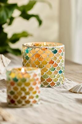 Scale Mosaic Votive Holder