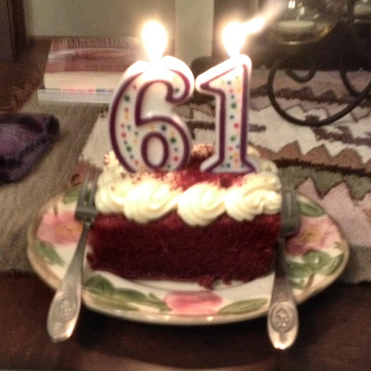 April 14th 2014 - Vancouver WA - First time celebrating Dawn's birthday together. She loves Red Velvet👍