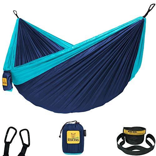 Wise Owl Outfitters Hammock Camping Double & Single with Tree Straps - USA Based Hammocks Brand Gear, Indoor Outdoor Backpacking Survival & Travel, Portable