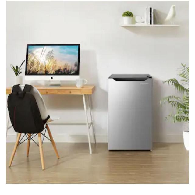 Insignia™ - 4.4 Cu. Ft. Mini Fridge with Door Storage and ENERGY STAR Certification - Stainless Steel