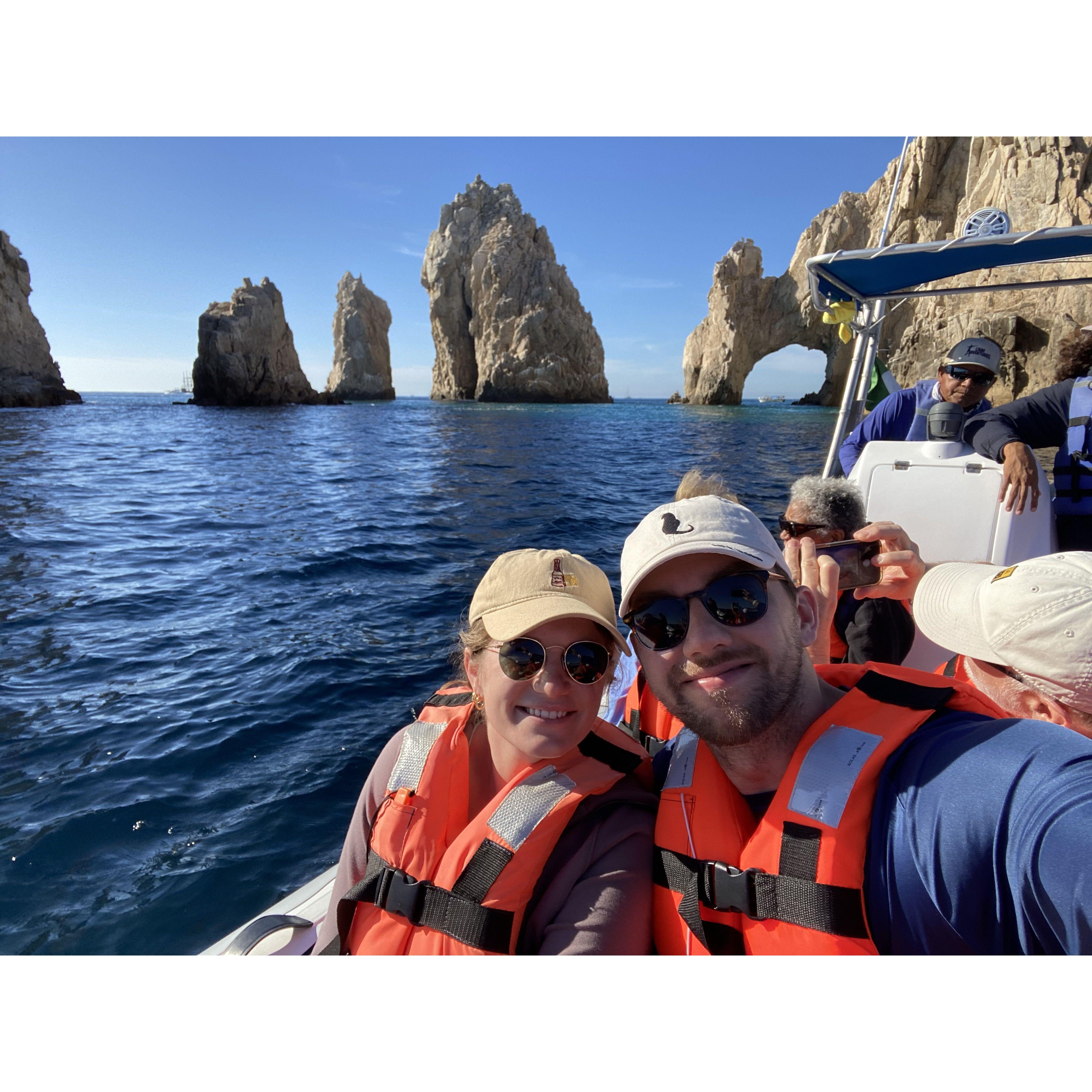 Whale watching with a quick stop at the Arch of Cabo San Lucas!