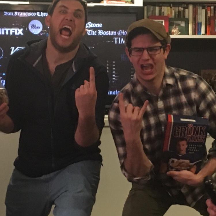 ZJ and ZR celebrating a Patriots Superbowl win