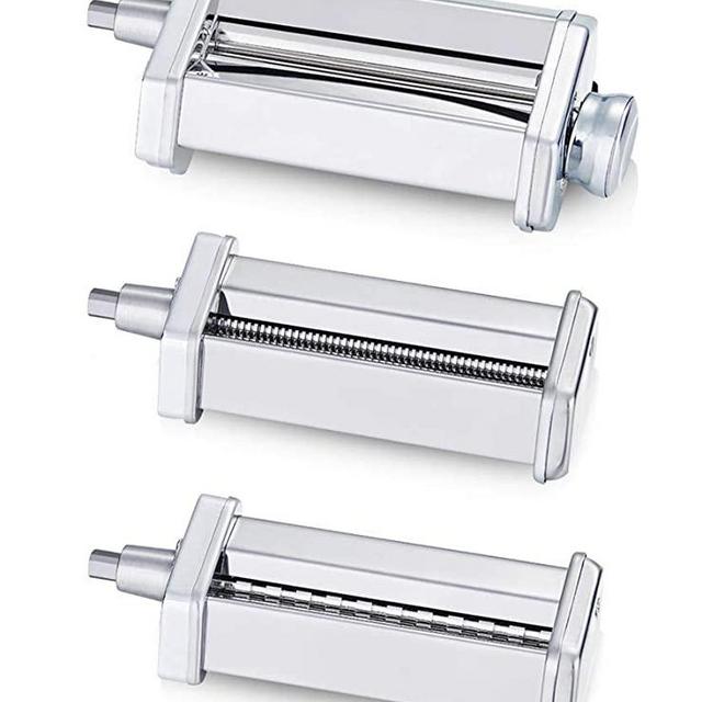 KitchenWin Pasta Maker Attachment Set for Any KitchenAid Stand Mixer, including Pasta Sheet Roller, Spaghetti Cutter, Fettuccine Cutter Accessories and Cleaning Brush