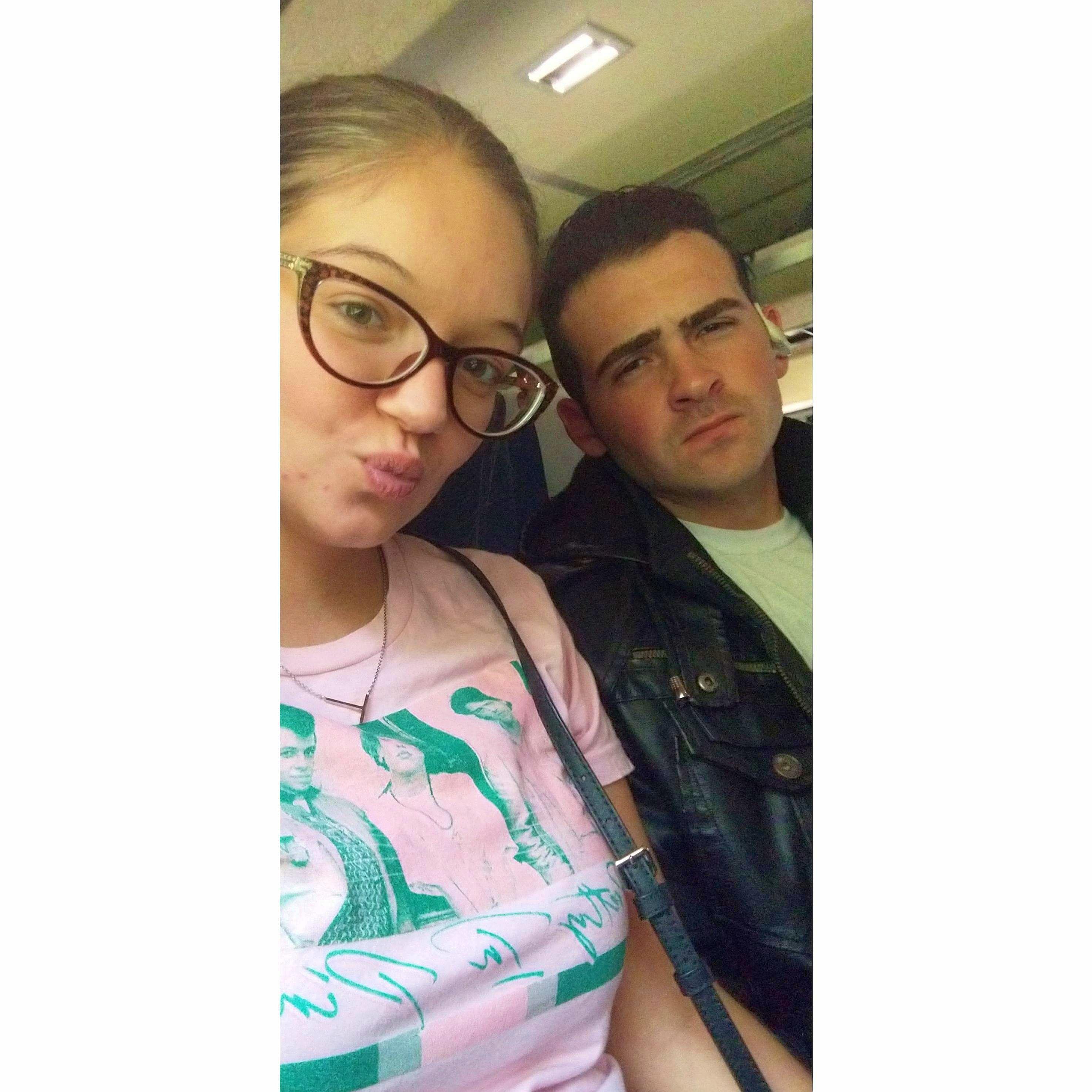 Our first trip and train ride together. we were heading to Union Station checking out D.C.