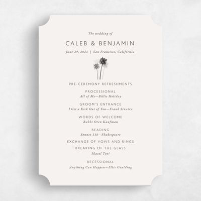 White Ticket Wedding Program - Anacostia