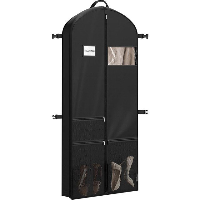 Simple Houseware 65'' Travel Garment Bag with Pockets for Suits, Dresses, Coats, Tuxedos, Heavy Duty 300D Polyester