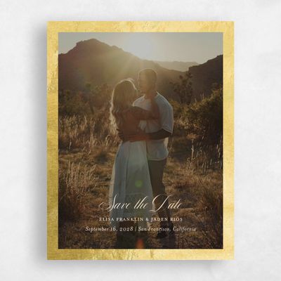 Buttercream, Beige Wedding Save the Date - Azurite Photo Foil