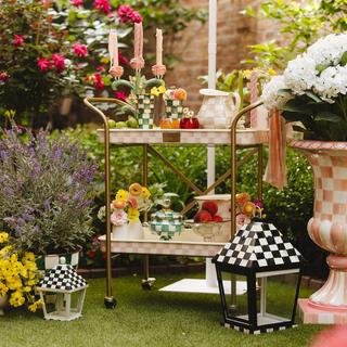 Rosy Check 2-Tier Kitchen Cart