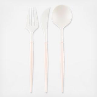 White Cutlery, Set of 48