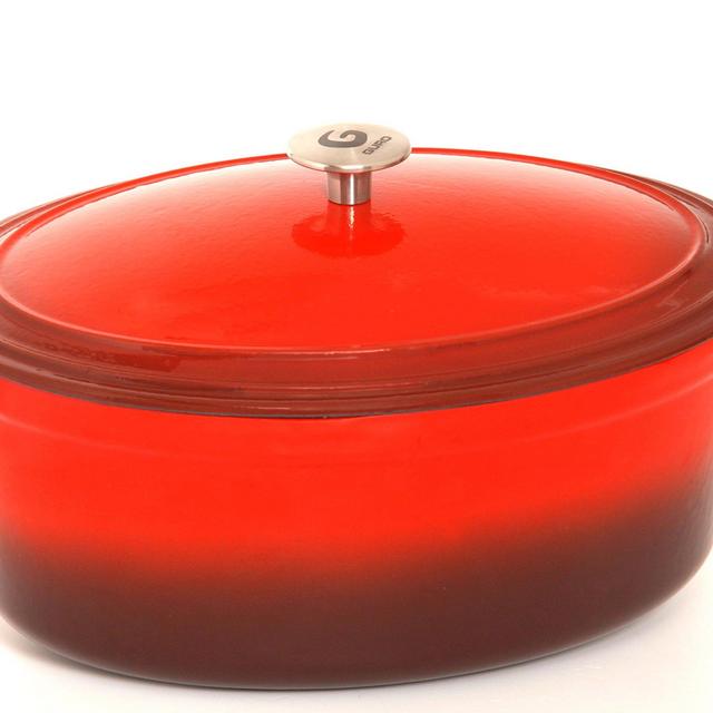 Guro Enameled Cast Iron Oval Dutch Oven Casserole, 7.4QT