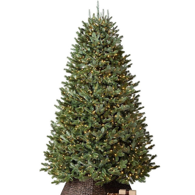 Balsam Hill BH Fraser Fir - Full Christmas Tree with Most Realistic True Needle Foliage, Easy Plug Technology & Multiple Height and Lighting Options, Clear Incandescent, 6.5ft