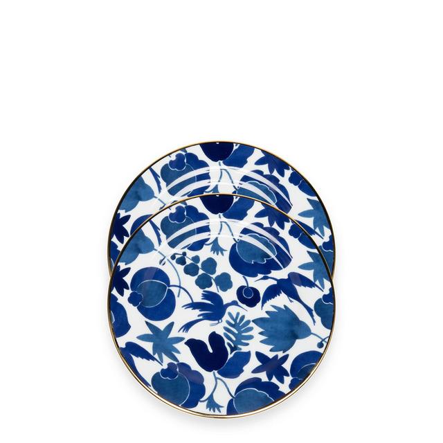 La Double J - Porcelain Dessert Plate Set of 2 (Wildbird Blu/Bianco)