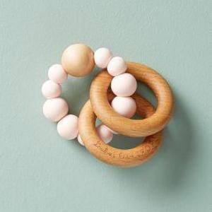 Bubble Silicone And Wood Teether