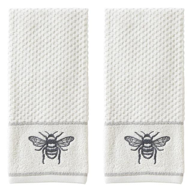 2pc Farmhouse Bee Hand Towel Set White - SKL Home
