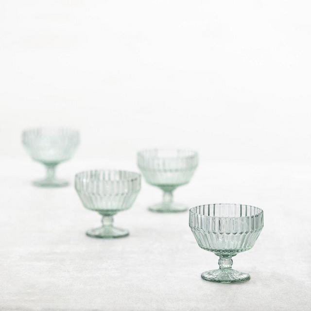 Archie Glass Dessert Coupe, Verde, Set of 6