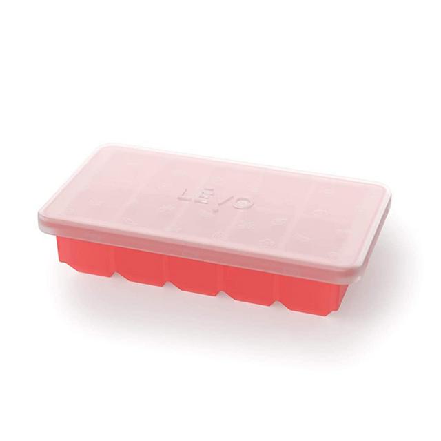 LĒVO Herb Block Tray - Silicone Herb Freezer Tray with Lid - Herb Saver for Homemade Infusions - Silicone Freezer Tray for LĒVO I & LĒVO II Infusions - Food Grade Silicone, BPA Free - Red