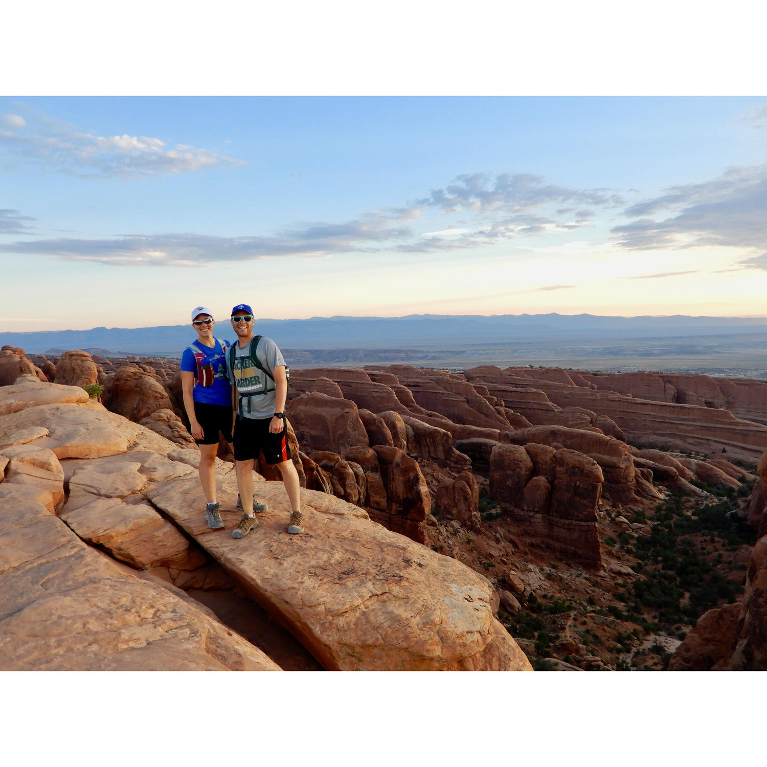 Hiking across rock fins at Arches NP!