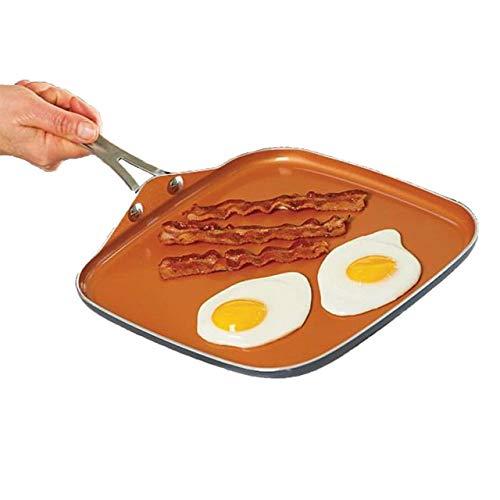 Gotham Steel 1083 Nonstick Pan – 10.5” Griddle Perfect for Making Eggs, Pancakes, Bacon and More – Coated with Ceramic and Titanium", Brown