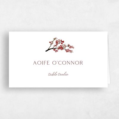 Passion Red Wedding Place Card - Allamia