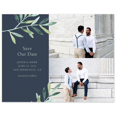 Grayed Navy, Grey Wedding Digital Save the Date - Eastwick Duo
