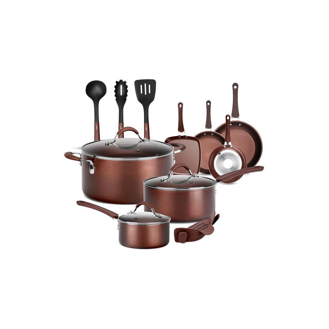 NutriChef Kitchenware Pots & Pans Set – High-qualified Basic Kitchen Cookware Set, Non-Stick