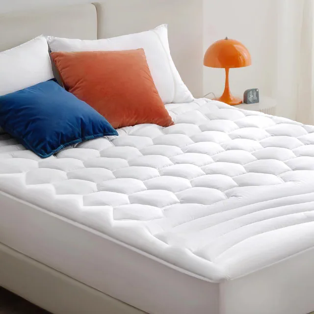 Quilted Fitted Mattress Protector with Deep Pocket Queen Size White Mother's Day Gift