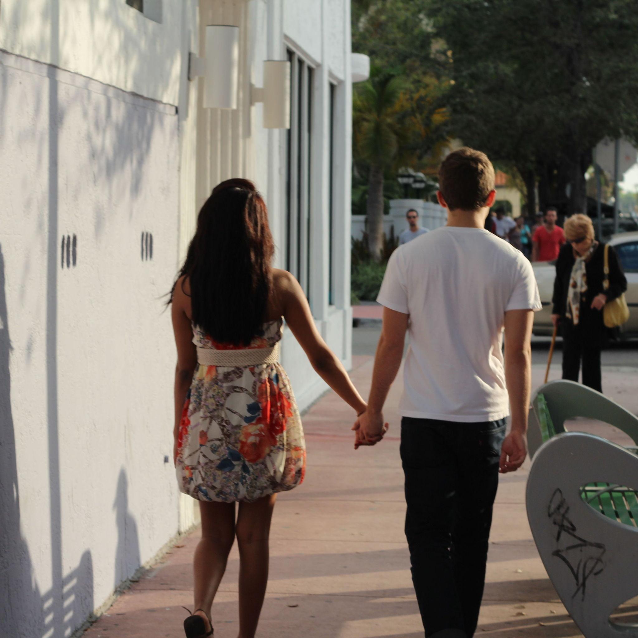 Walking on the beach as teens