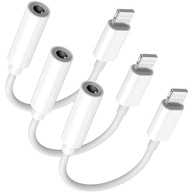 Lightning to 3.5 mm Headphone Jack Adapter, [Apple MFi Certified] 3 Pack iPhone 3.5mm Headphones/Earphones Jack Aux Audio Dongle Adapter Compatible for iPhone 13 12 11 XS XR X 8 7 iPad, Support iOS 15