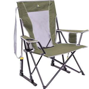 GCI Outdoor Comfort Pro Rocker Camping Chair | Portable Folding Rocking Chair with Durable Armrests & Drink Holder — Loden Green