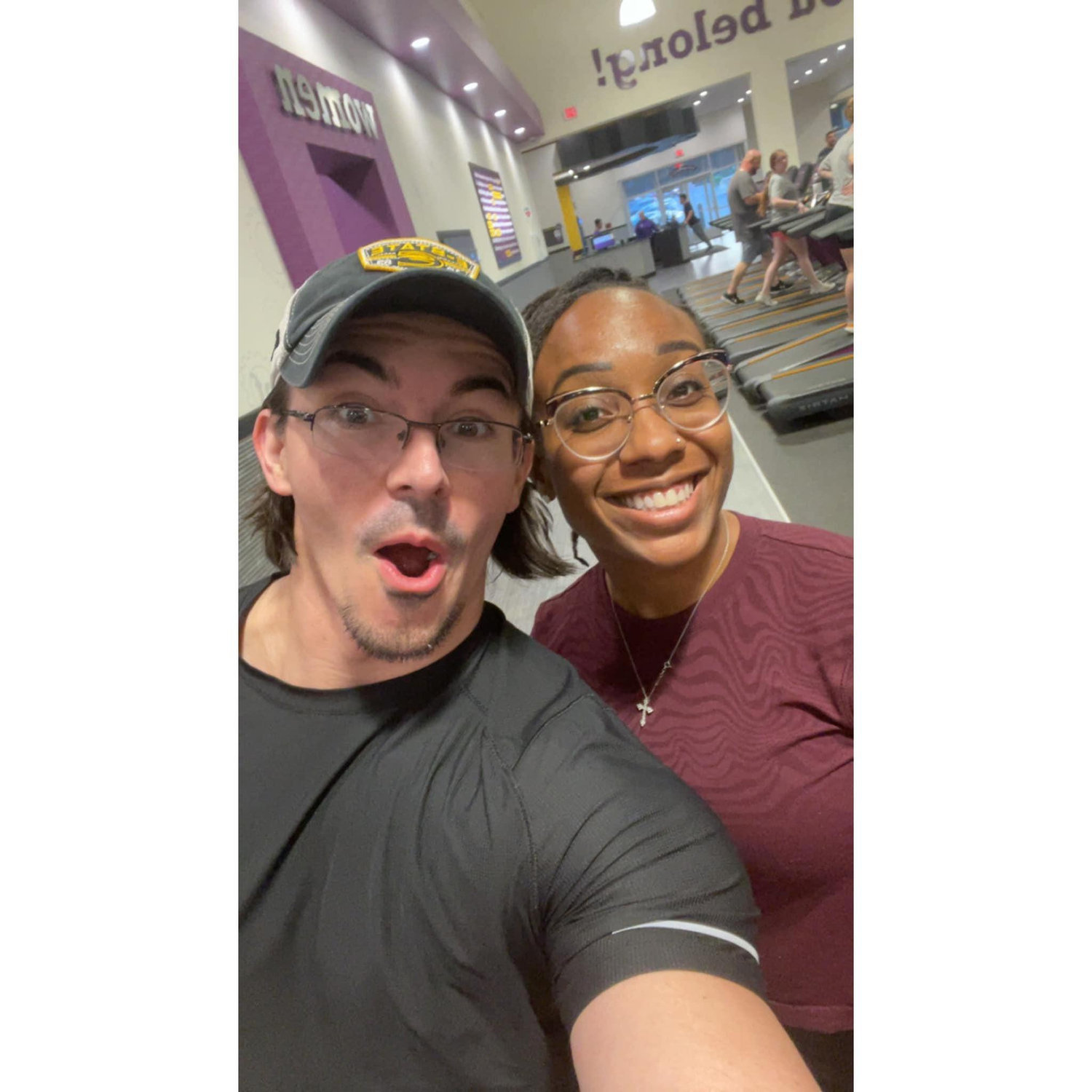 First lift together at Planet Fitness.