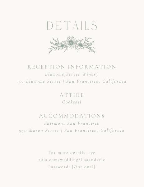 Wiosna | Sage | Zola Wedding Enclosure Cards